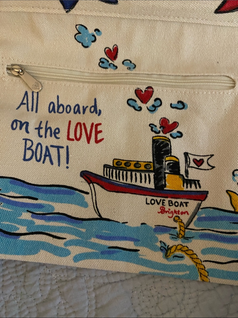 Brighton Patriotic Graphic Tote - Blue, White, Red Roomy tote carries it all - Picture 6 of 8